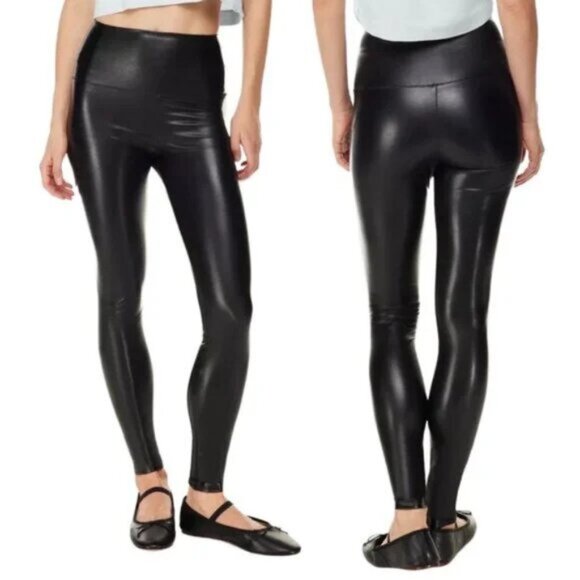 Wilfred Free Daria Black Pant High-waisted Vegan Leather leggings - Picture 1 of 6